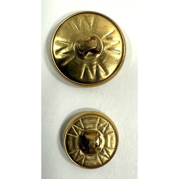 Hart Schaffner Marx Gold Tone Replacement Buttons 8 Laurel Wreath Waterbury USA - Picture 5 of 8